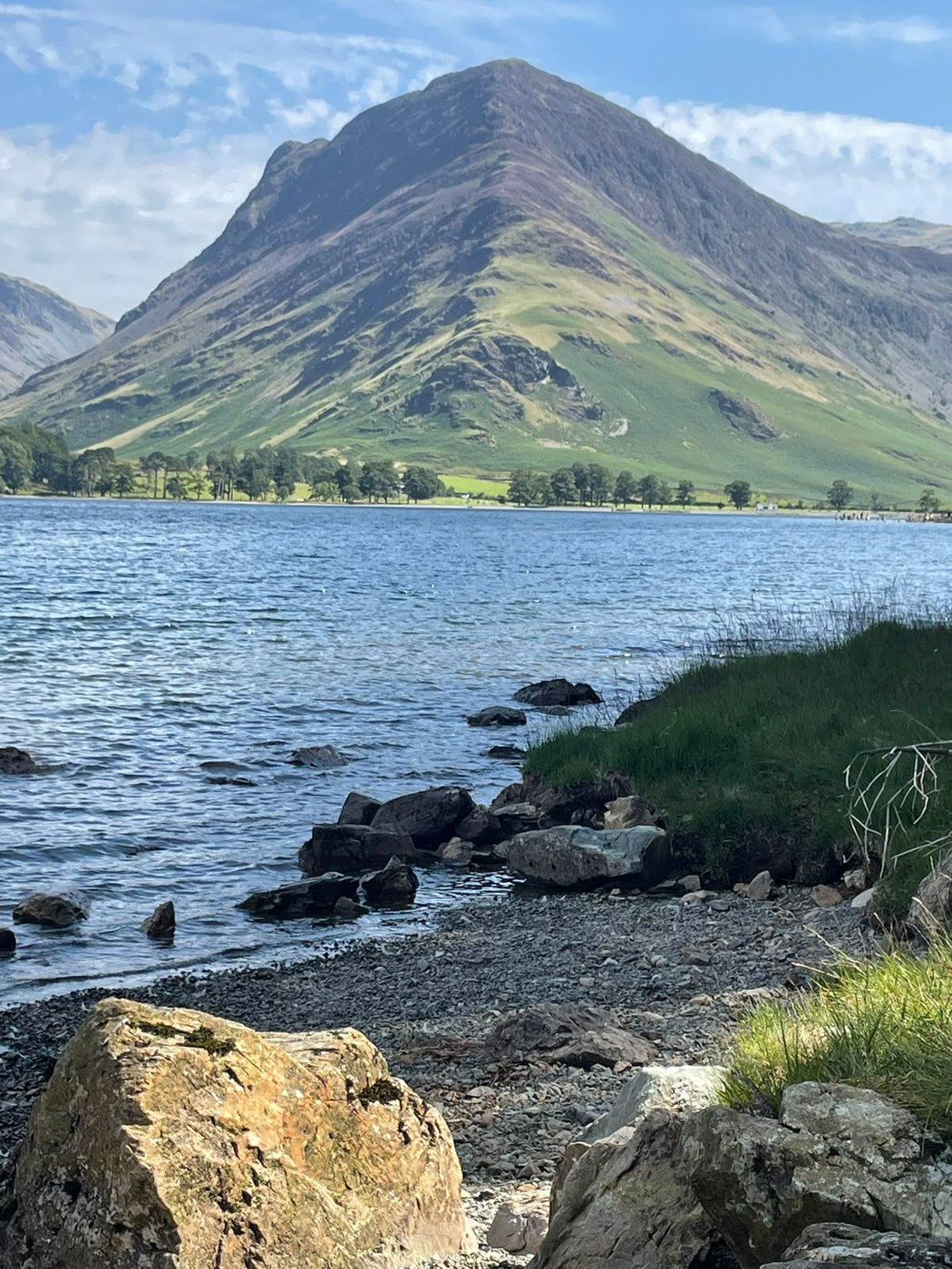 Julia’s reference photograph of the mountain and lake