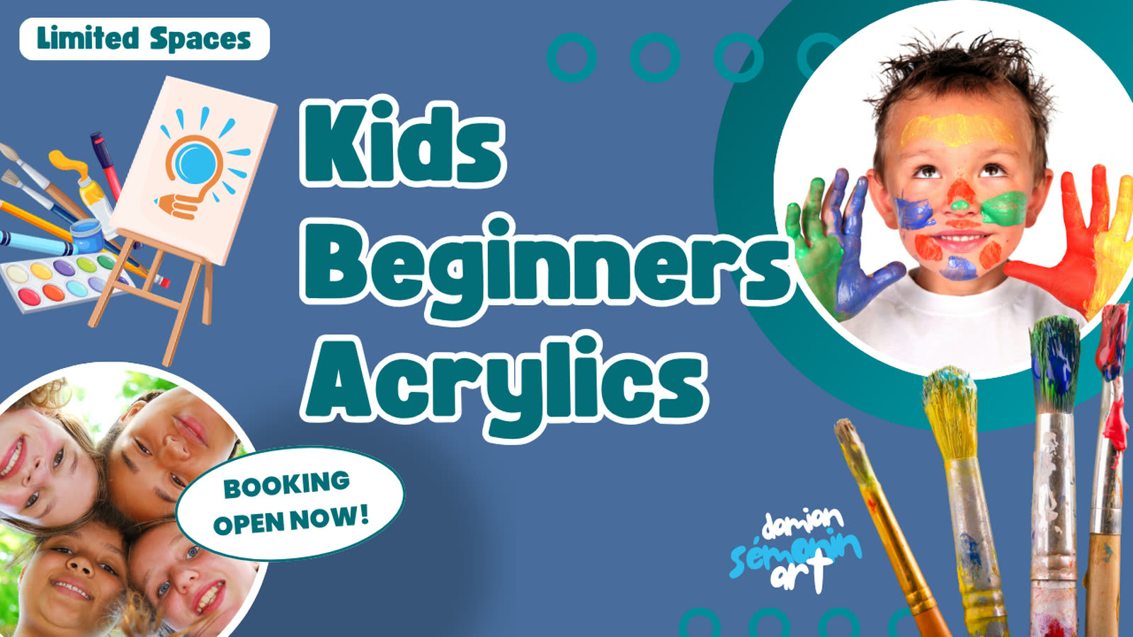 Beginner Acrylics for Young Artists (ages 8–12)