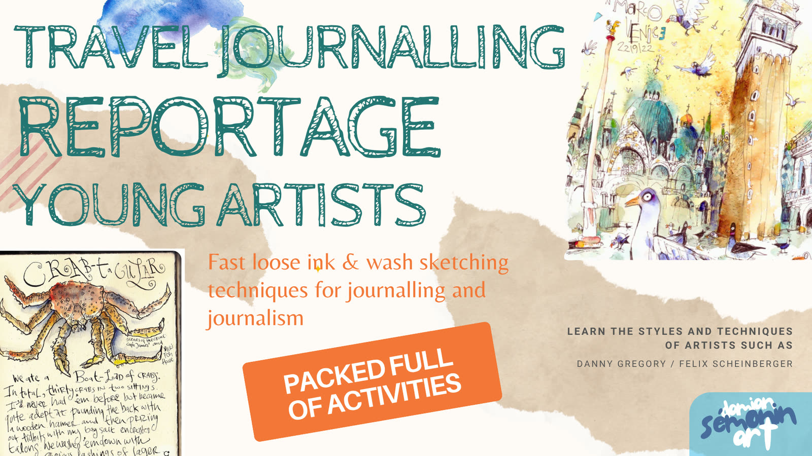 Travel Journalling & Reportage for Young Artists (ages 8–12)